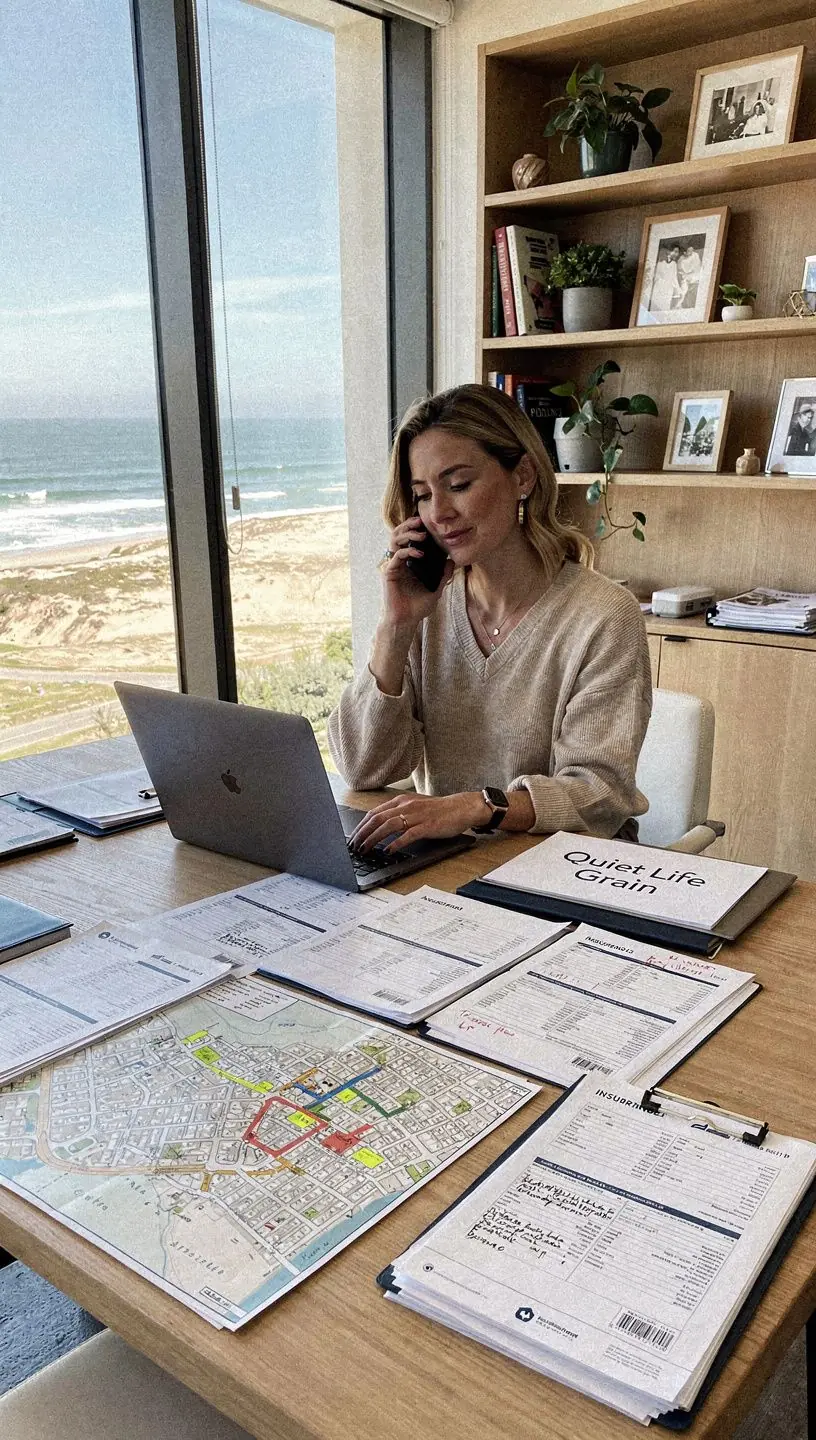 Graficzna prezentacja różnych stawek ubezpieczeniowych w okolicy nadmorskiej.