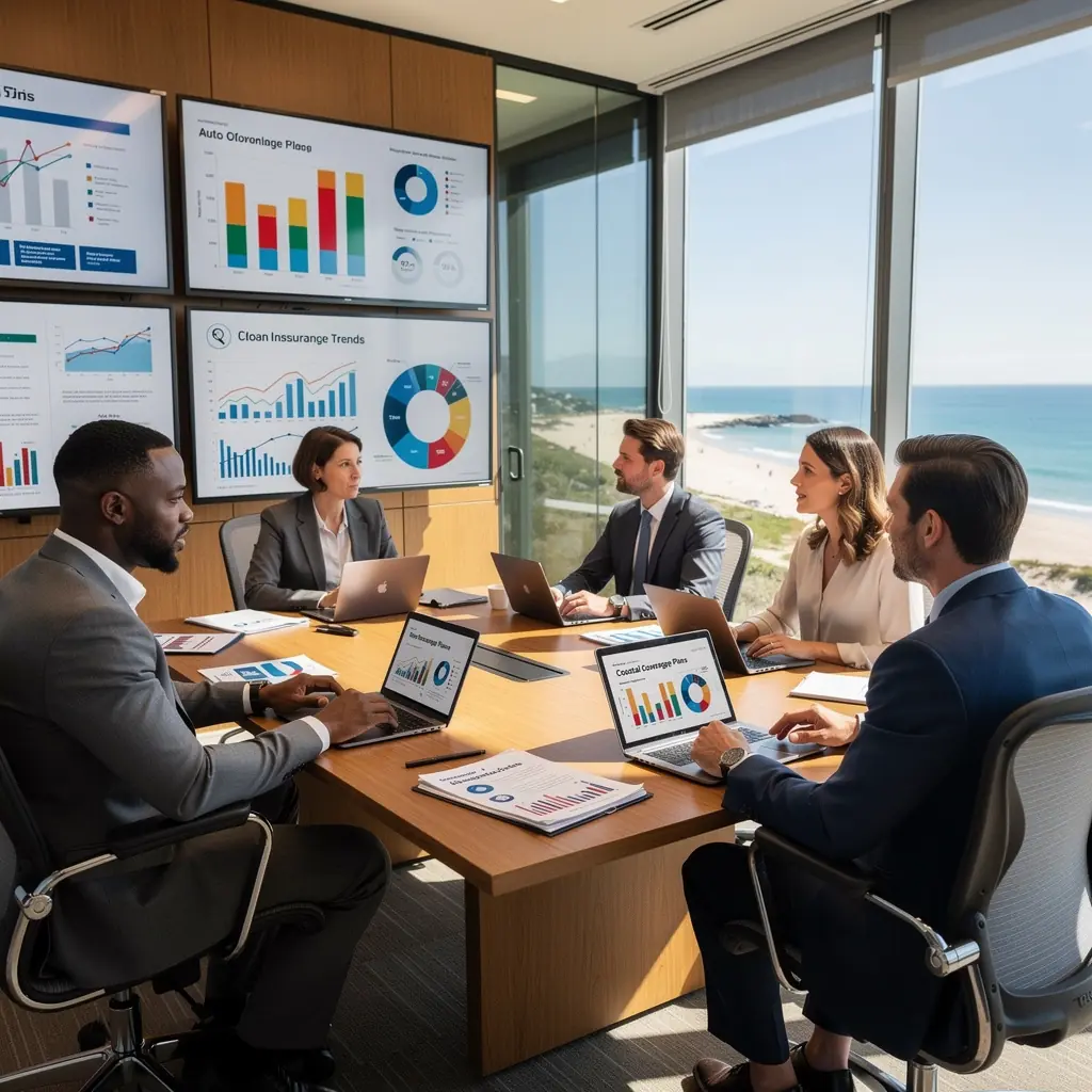 Schemat przedstawiający różne stawki ubezpieczeniowe dla mieszkańców sąsiedztwa.