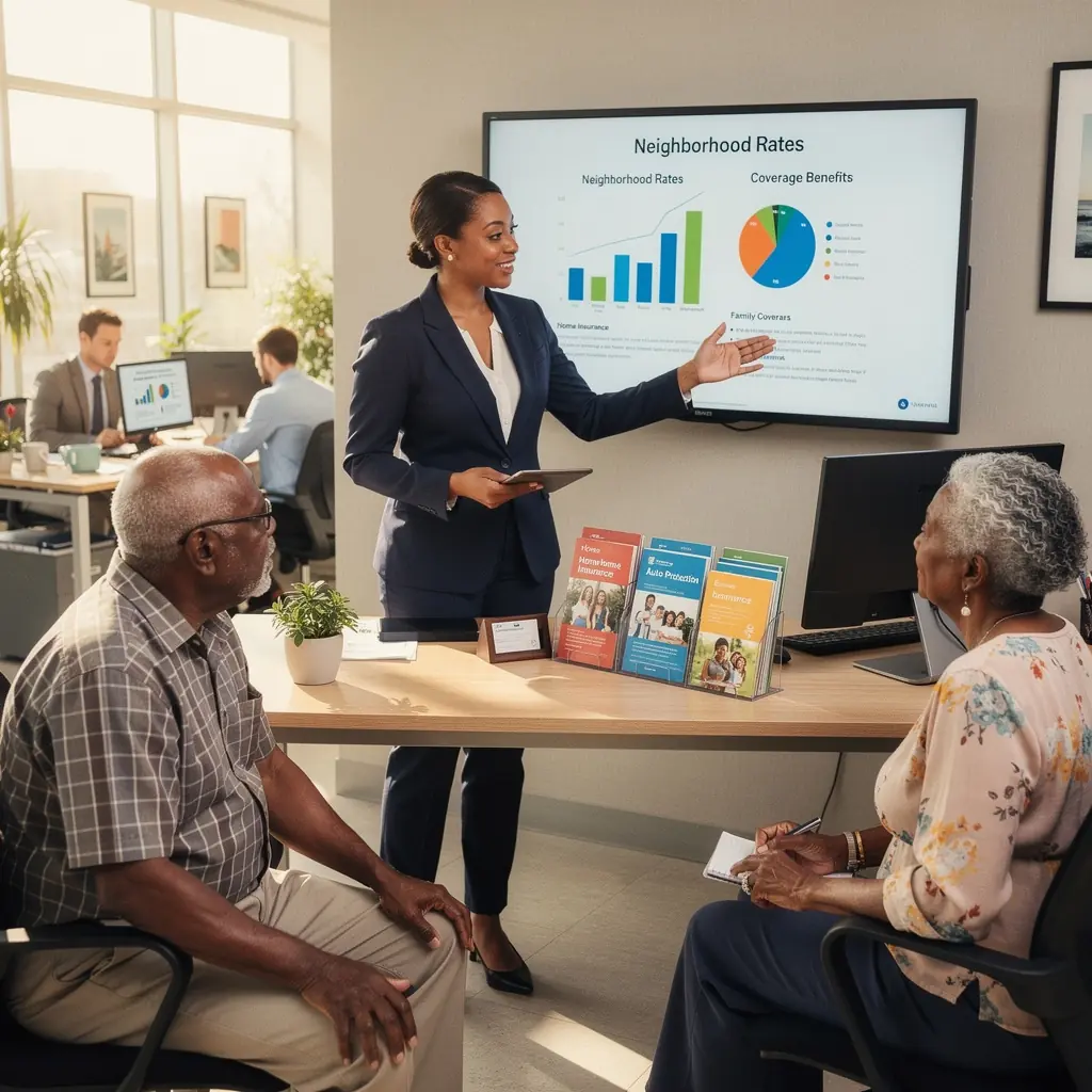Mapa lokalnych stawki ubezpieczeń samochodowych z zaznaczonymi ważnymi punktami